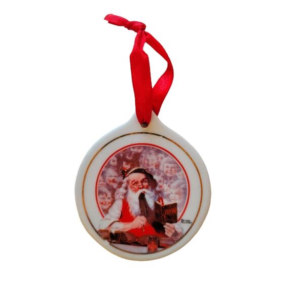Vintage 1998 Santa Claus Norman Rockwell JcPenney Christmas Ornament 2.75" - Picture 1 of 3
